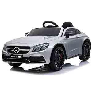 licensed C63 AMG ride on car white electric kids cars 12v with 2.4G RC children toy car